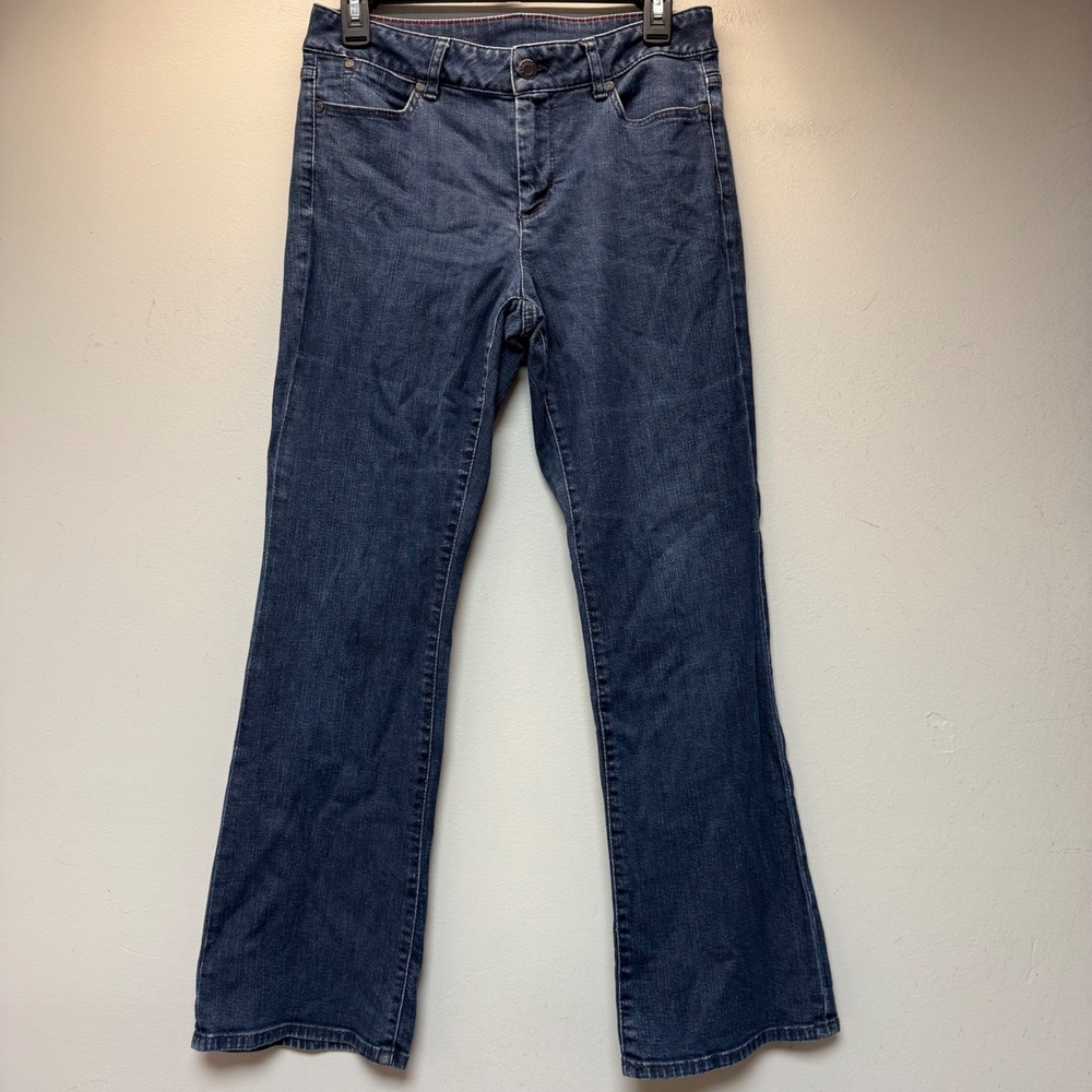 Talbots Jeans Women 8 Blue Excellent Curvy Bootcut Dark Wash Stretch Denim 15433